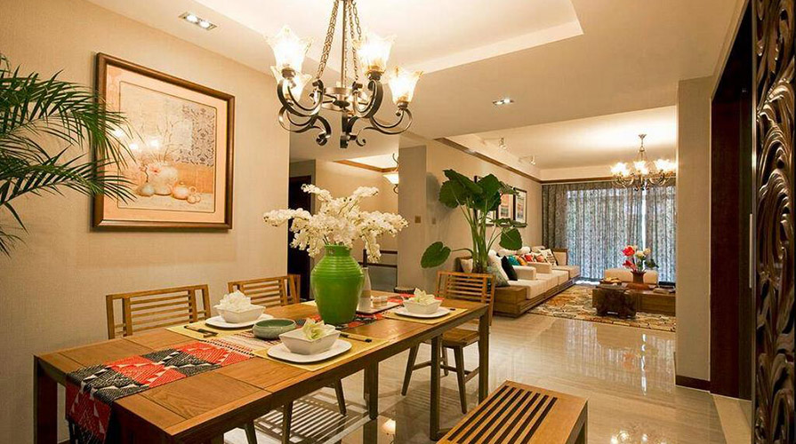 北京裝修案例200方東南亞復式